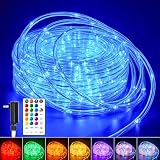 Minetom Color Changing Rope Lights: 72 Ft 220 LED Outdoor String Lights with Plug | Big Twinkle Lights for Bedroom Wedding Patio Garden Christmas Decor | 16 Colors