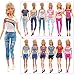 BARWA 10 Sets Doll Clothes Including 5 Fashion Floral Dresses 5 Sets Casual Outfits Tops and Trousers, Shorts for 11.5 inch Girl Dolls…