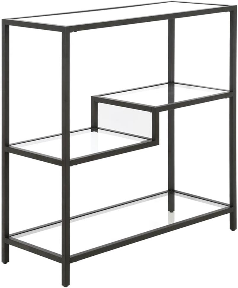 Henn&Hart 68" Tall Rectangular Bookcase in Blackened Bronze, for Home Office, Living Room