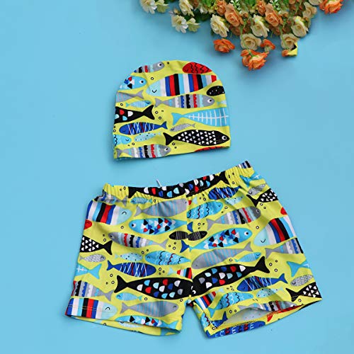 Calção de banho infantil LIOOBO com touca, conjunto de shorts de praia - G