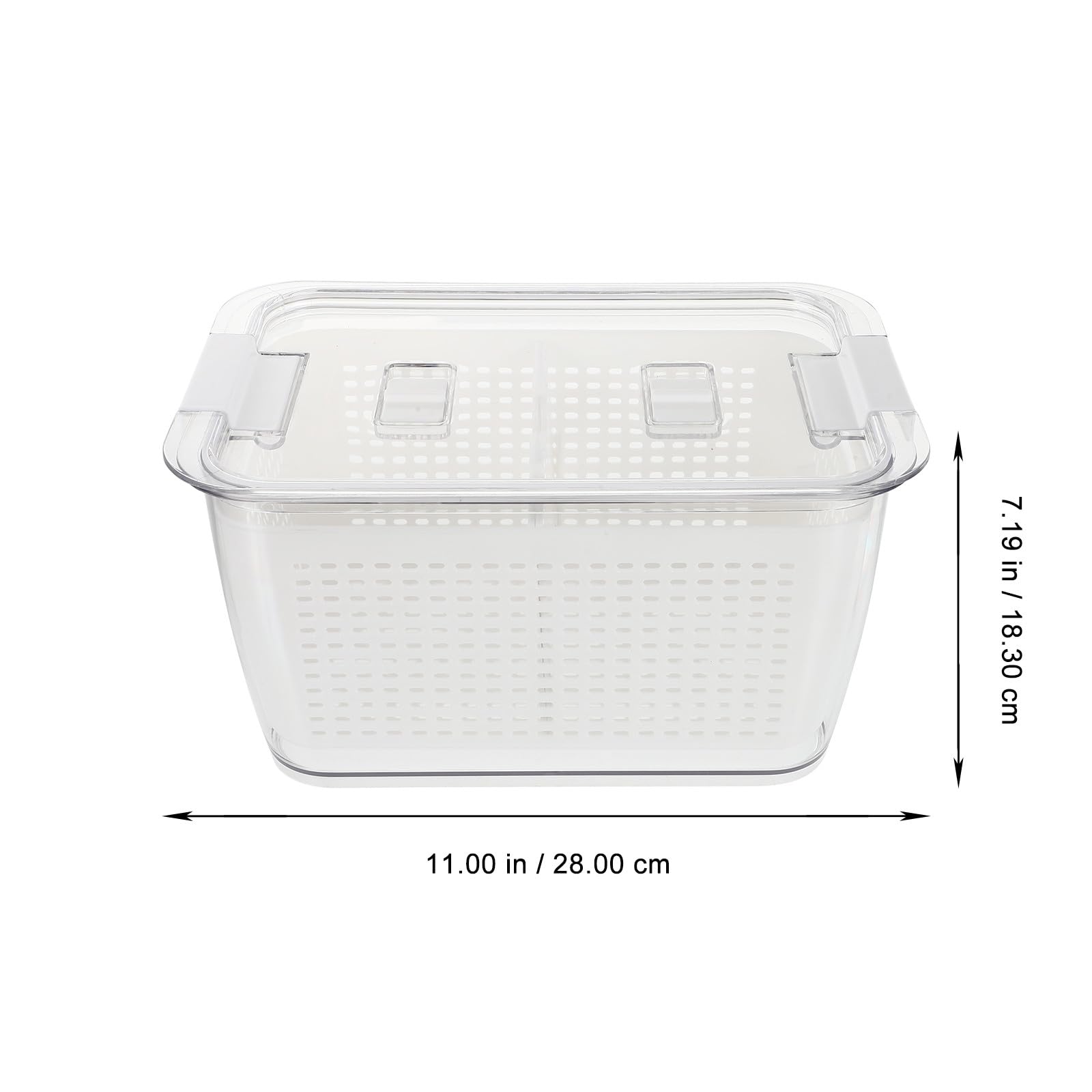 Gadpiparty Multifunktionale Frischebox mit Abtropfkorb und Deckel für Obst und Gemüse in Küche Luftdichte Aufbewahrungsbox aus Pet Pp und Abs für Zuhause