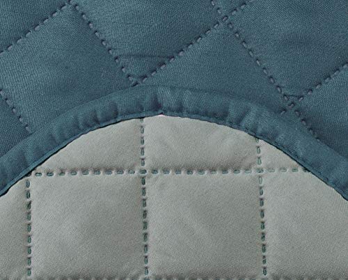 Home Beyond & HB design - Quilted Sofa Cover Slipcover Protector - Reversible Couch Cover Furniture Protector with Non-Slip Adjustable Elastic Strap for Pets Kids Dog Cat (Loveseat-2 Seater, Blue/Beige) - Image 5
