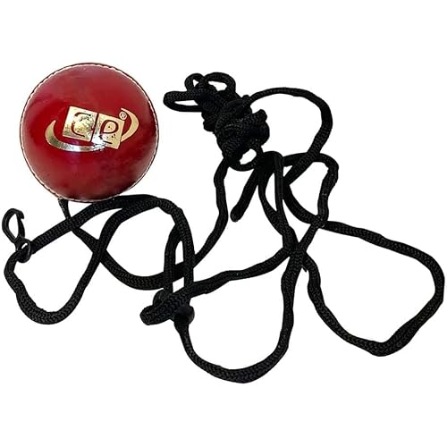 Cricket Practice Ball Attached with String for Knocking and Middling Cricket Batting Drives