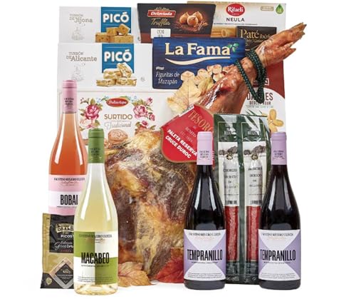 Lote 19: Cesta de Navidad Jamonera con Paleta Reserva y Ibéricos de Bellota - Ibéricos a domicilio gourmet