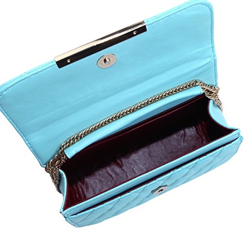 Elegant Smooth PU Leather Quilted Clutch Handbag Crossbody Shoulder Bag - Diff Colors3
