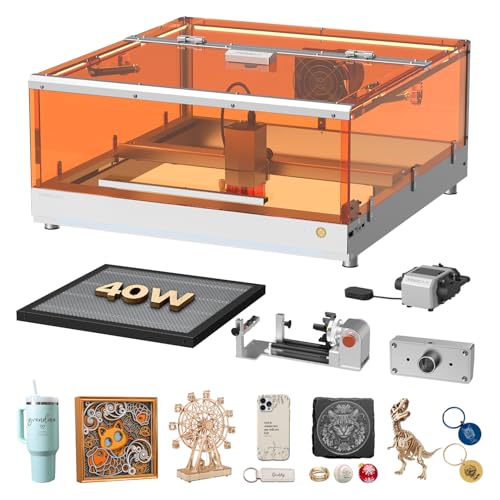 Image of TOOCAA 40W Laser Engraver and Cutter Machine with 5 in 1 Rotary Roller Set,Smart Camera,Air Assist,Honeycomb Panel, 22 inch x 22 inch Bed Size Enclosed Laser Engraver Cutting Machine for Tumblers Wood Metal