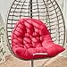 Warmiehomy Cuscino per sedia a forma di uovo, da appendere, per sedia a dondolo e sedia in rattan, per giardino, esterni, patio, (solo cuscino), 116 x 80 x 15 cm, colore: rosso vino