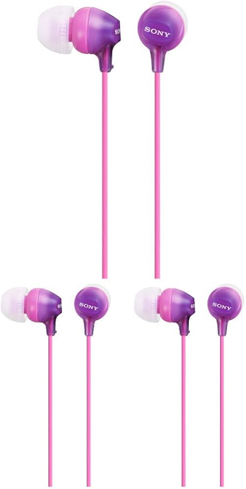 Sony MDR-EX15LP Fashion Color EX Series in-Ear Earbud Headphones (Violet, 3-Pack) : Amazon.in: Electronics
