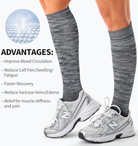 Image of Copper Compression Socks Women & Men Circulation(6 pairs) - Best for Running, Nursing, Hiking, Recovery & Flight Socks