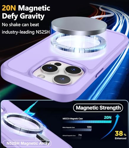 Image of BossKiss Compatible with iPhone 15 Pro Case, [Compatible with Magsafe] [Screen+Camera Protector] Magnetic Translucent Matte Women Men Girl Protective Cover for iPhone 15 Pro 6.1 inch, Titanium Purple