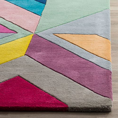 SAFAVIEH Fifth Avenue Collection 8' x 10' Grey/Multi FTV112A Handmade Mid-Century Modern Abstract Wool Area Rug