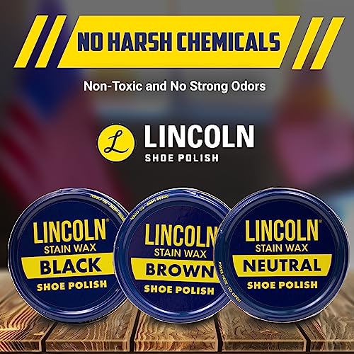 Lincoln Stain Wax Shoe Polish - 2-1/8 Oz (Black) #TOP5