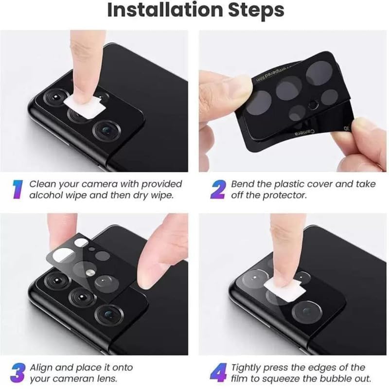 Image of Realme Narzo N53 Camera Glass Lens Protector 9H 3D Screen Protector Tempered Glass for Realme Narzo N53, Black
