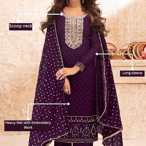 Ready to Wear Indian Palazzo Dress Pakistani Heavy Designer Salwar Kameez Dupatta Suits4