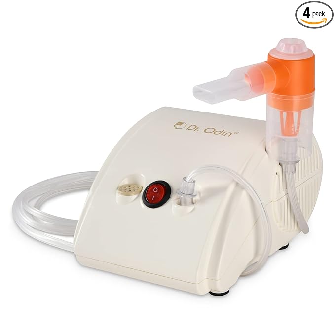 Dr. Odin Piston Compressor Nebulizer 304 Machine Noise Less for Adults, Kids Cold and Cough with Mask Kit (2 Year Warranty)