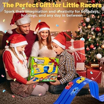 3-Lane Flexible Race Track for Kids - 20FT Flex Race Car Ramp Track with Strong Suction Cups, Rolls Up Portable DIY Racetrack Compatible with Hot Wheels & Diecast 1/64th Cars