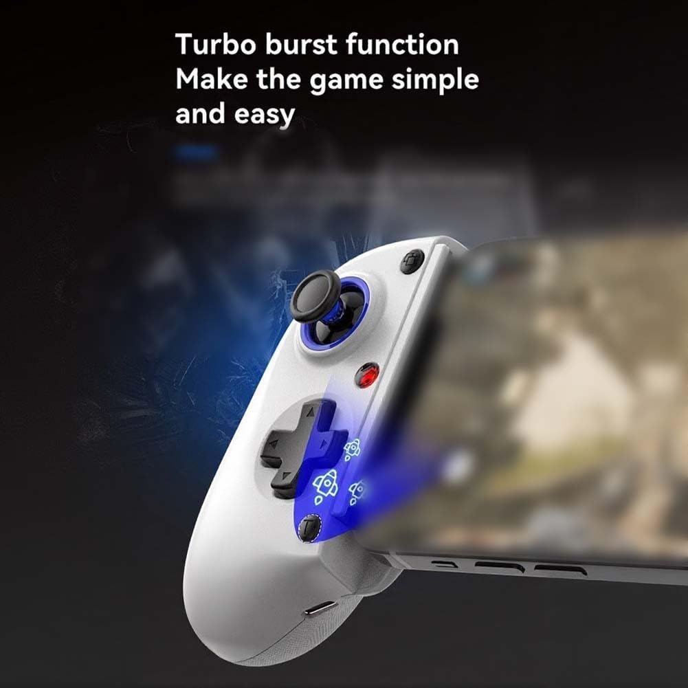 D11 - Controller di gioco telescopico, con luce RGB e vibrazione, per gamepad wireless per dispositivi Android, telefoni iOS, tablet, colore: nero