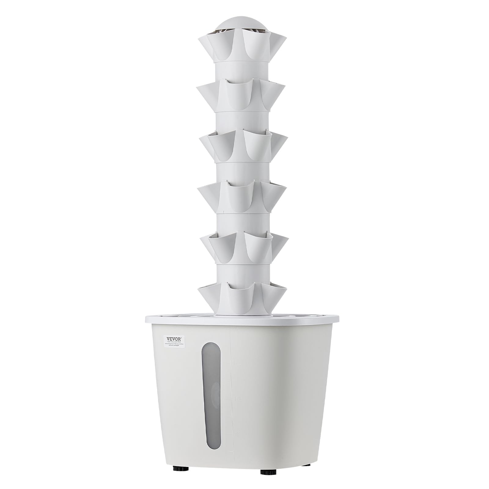 VEVOR Hydroponik-Turm, 30 Pods, Hydrotower 6 Ebenen, Hydroponik-Anbausystem-Set mit App-Steuerung, 20-L-Wassertank & Pumpe, Hydroponic Tower, Hydrokultur für Kräuter, Obst & Gemüse