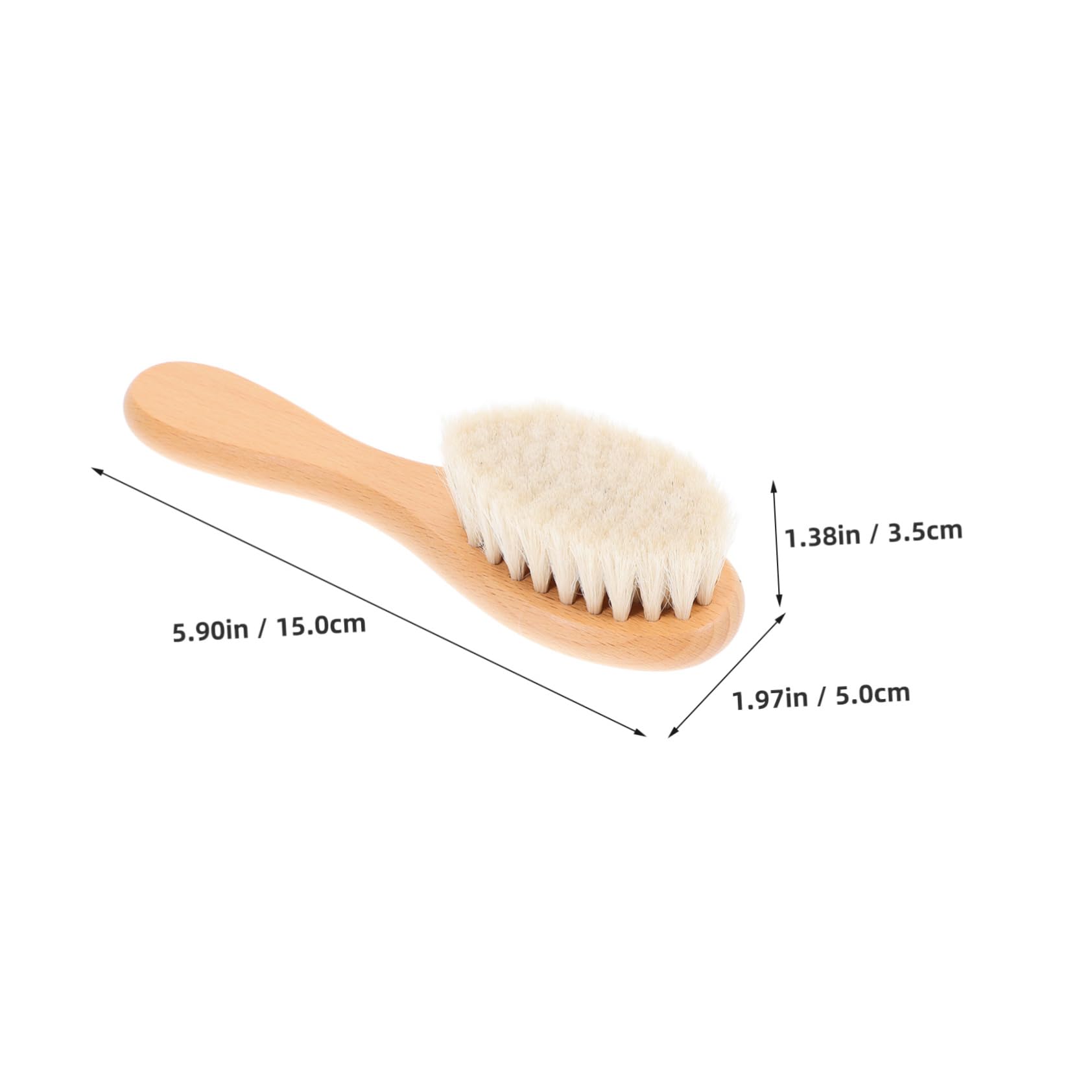 Didiseaon Cute Hair Brush Set for Baby 2-piece Comb Brush Wooden Handle Soft Detangler for Baby's Delicate Scalp