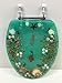 ELONGATED GREEN SEASHELL and SEAHORSE RESIN TOILET SEAT, CHROME HINGES