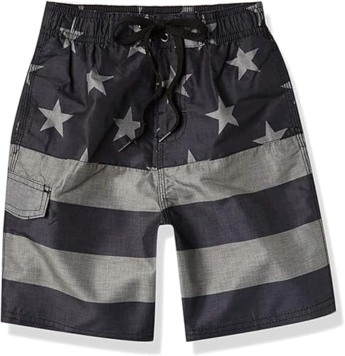Image of Kanu Surf Boys' Victor Stripe Quick Dry Beach Board Shorts Swim Trunk