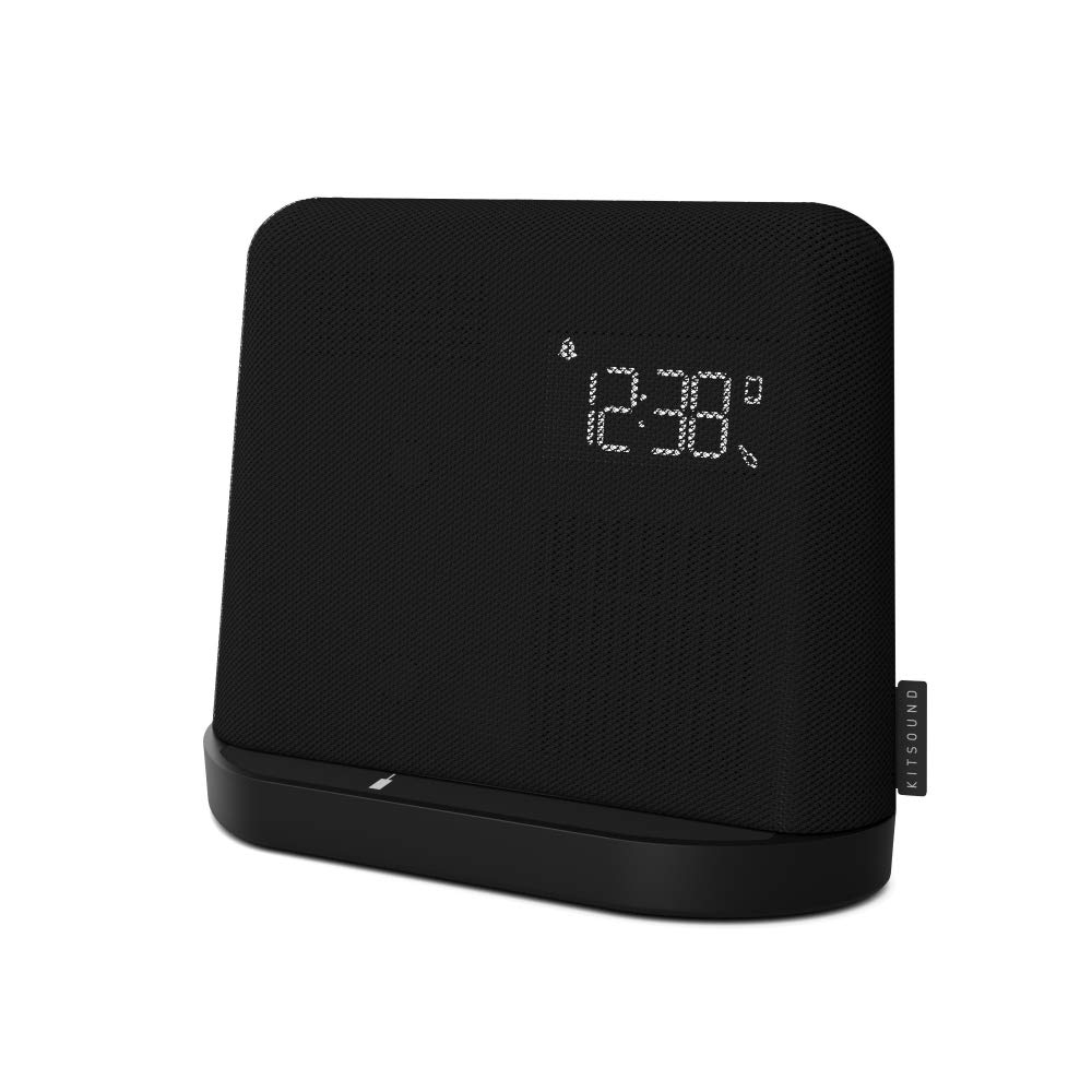 KitSound XDock Qi Charger Wireless Bluetooth Speaker Charging Dock with FM Radio for iPhone 8/X/XS/XR/XS Max/11/11 Pro/11 Pro Max, Samsung S6/S7/S8/S9/S10/S10+/S10e - Black