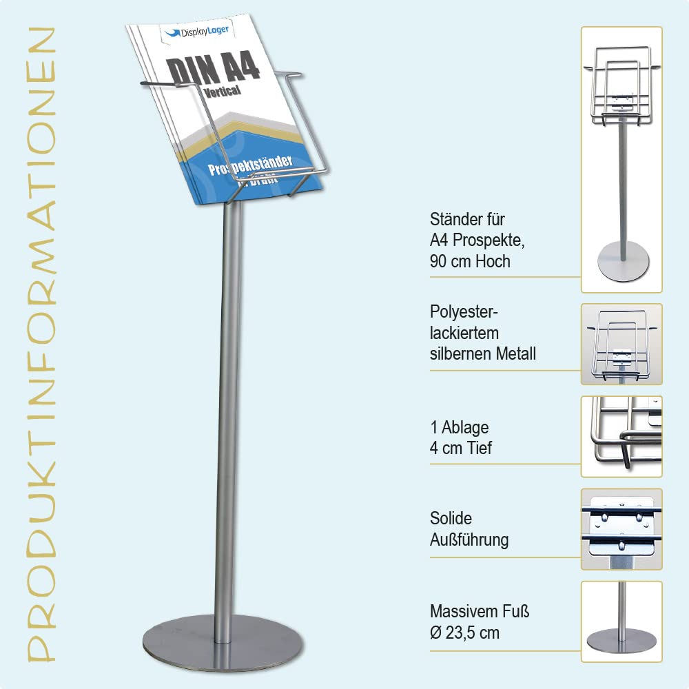 DisplayLager - Prospektständer DIN A4 aus Draht mit kräftigem Fuß und Robustes Design