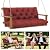 Extra Thick 5" Waterproof Swing Cushions 3 Seater Replacement Outdoor Porch Swing Cushions with Backrest and Ties, Cushions for Patio Garden Backyard Long Bench Furniture(Wine Red 60×40×5inch)