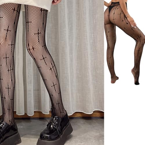PPX Women Sexy Tights Fishnet Stockings Patterned Leggings Thigh-High Black Socks Lace Pantyhose2