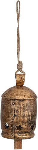 Creative Co-Op Campana de metal de 6" en cuerda de yute