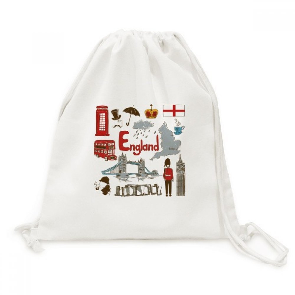 Toile drawstring backpack Angleterre sac à dos de voyage original - 5