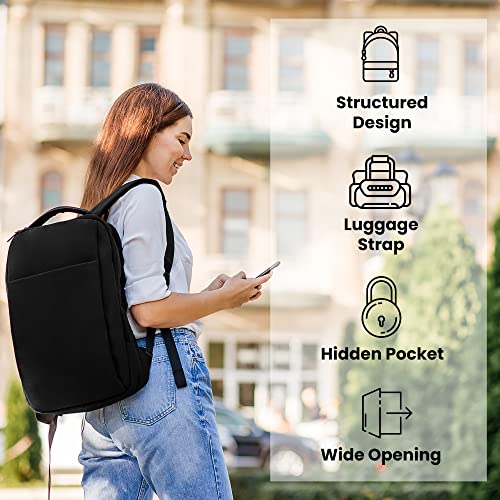 Nordace Bergen Smart Backpack for Men & Women with USB Charging Port, Water Resistant - 15.6 Inch Laptop Backpack for Everyday, Travel, and Work (Black)3