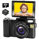 RRGEAR 2.7K Digital Camera, Vlogging Camera for Photography，30MP Digital Camera with Flash Light, 3