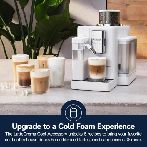 Image of De'Longhi Rivelia Automatic Espresso Machine, Milk Frother, White