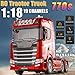 FANXMF RC Tractor Truck 770S 1/18 Remote Control Truck Trailer 2.4G 19CH Heavy Duty Construction Vehicle with Light Sound Effects Shock Absorption Engineering Truck Lorry Car Model 15.4in