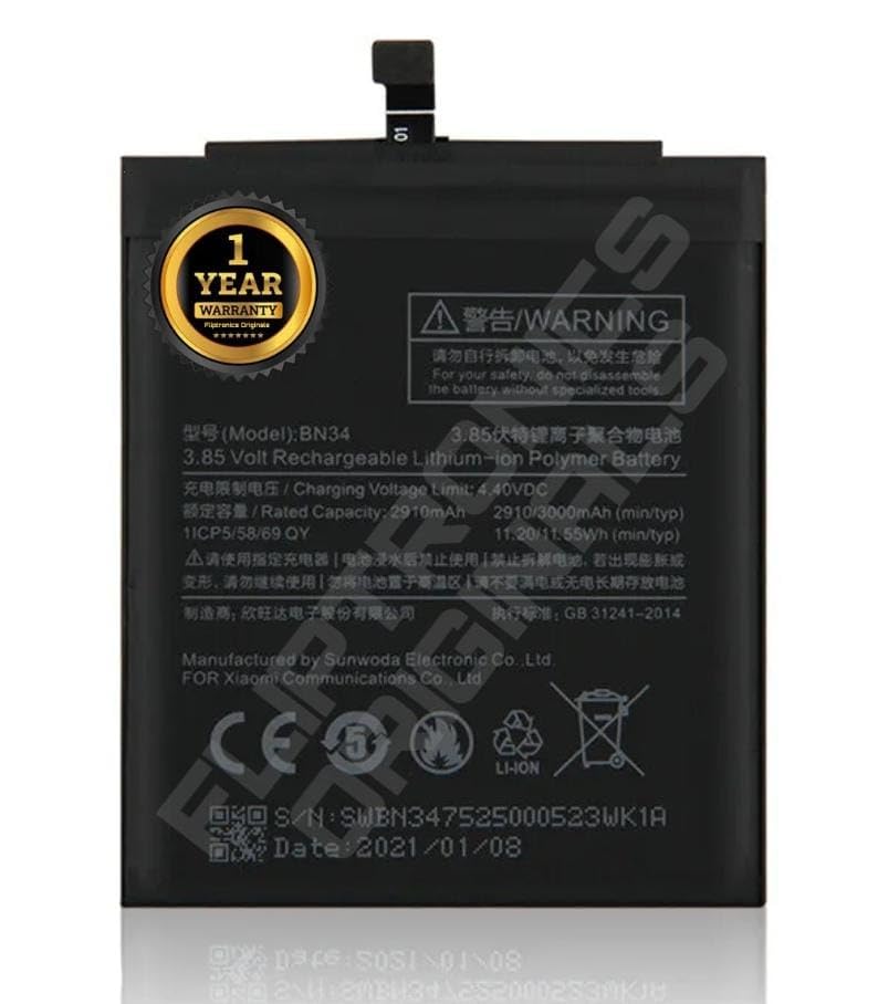 Image of BN34 Battery for Redmi 5A / MCG3B / MCI3B / Battery with 1 Year Warranty**** (Z251)