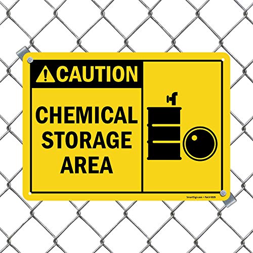 Panneau aluminium résistant SmartSign Caution Chemical Storage Area - 2