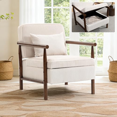 Sillón Cozy Plegable Blanco de Pana miniatura 1
