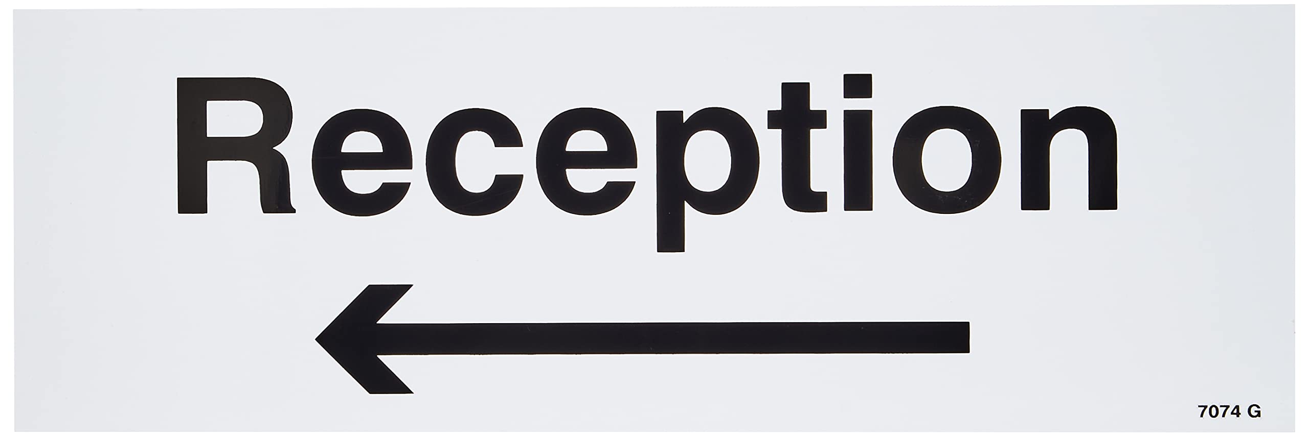 Caledonia Signs 17074G "Reception Arrow Left" Sign, Rigid Plastic, 300 mm x 100 mm