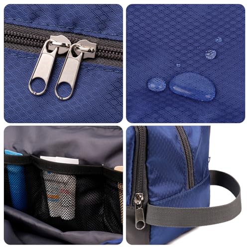 Image of WANDF Travel Toiletry Bag for Men, Small Dopp Kit for Toiletries | Water-Resistant Fabric, Travel Bag for Toiletries, Compact Storage, Shaving Accessories, Weekend Trips