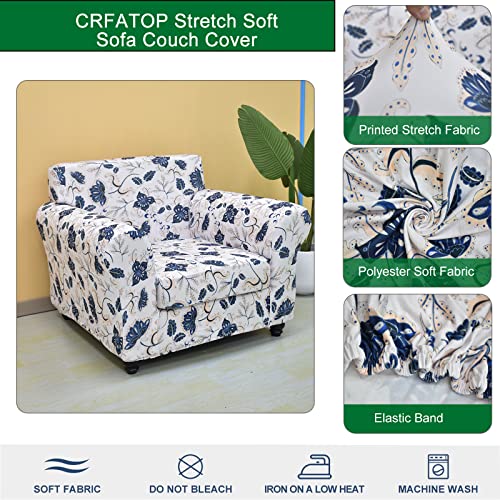 Crfatop 2 Piece Floral Soft Chair Covers For Dogs Stretch Armchair Cover Slipcovers For 1 Seater Chair Slip Cover Washable Sofa Furniture Covers With 1 Individual Cushion Covers,(Small,06) #TOP1