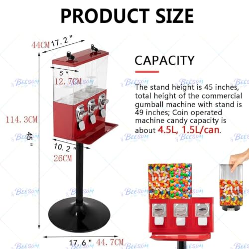 Automat do sprzedaży gum do żucia z trzema przegródkami Black