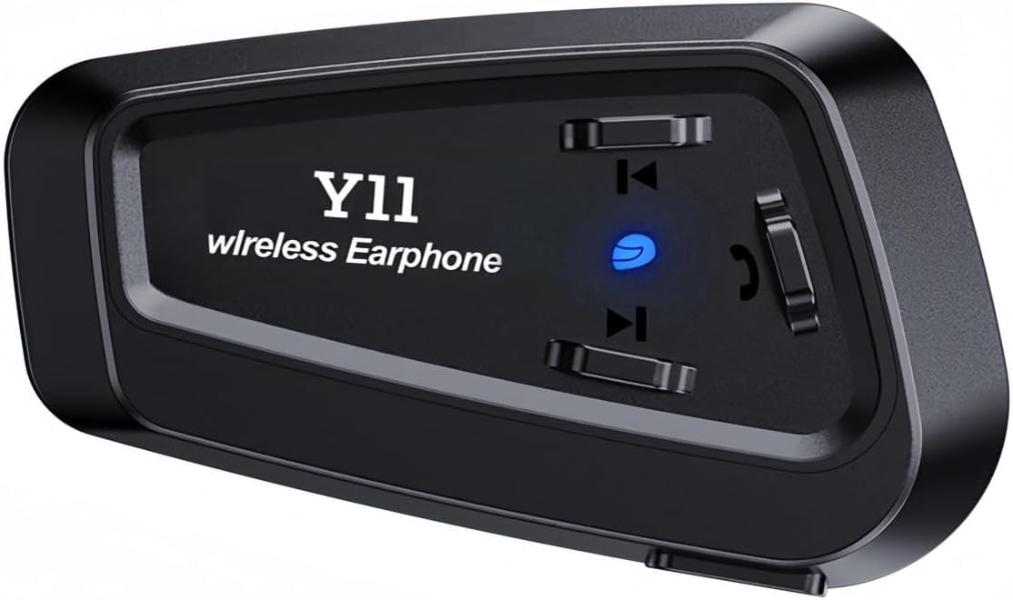 Azonee Y11 Motorcycle Helmet Bluetooth Headset, HIFI Stereo Sound, Noise Reduction, 500mAh Battery, Helmet Bluetooth Speakers, Voice Assistant, Auto Call Answer, IPX6 Waterproof, Easy Installation