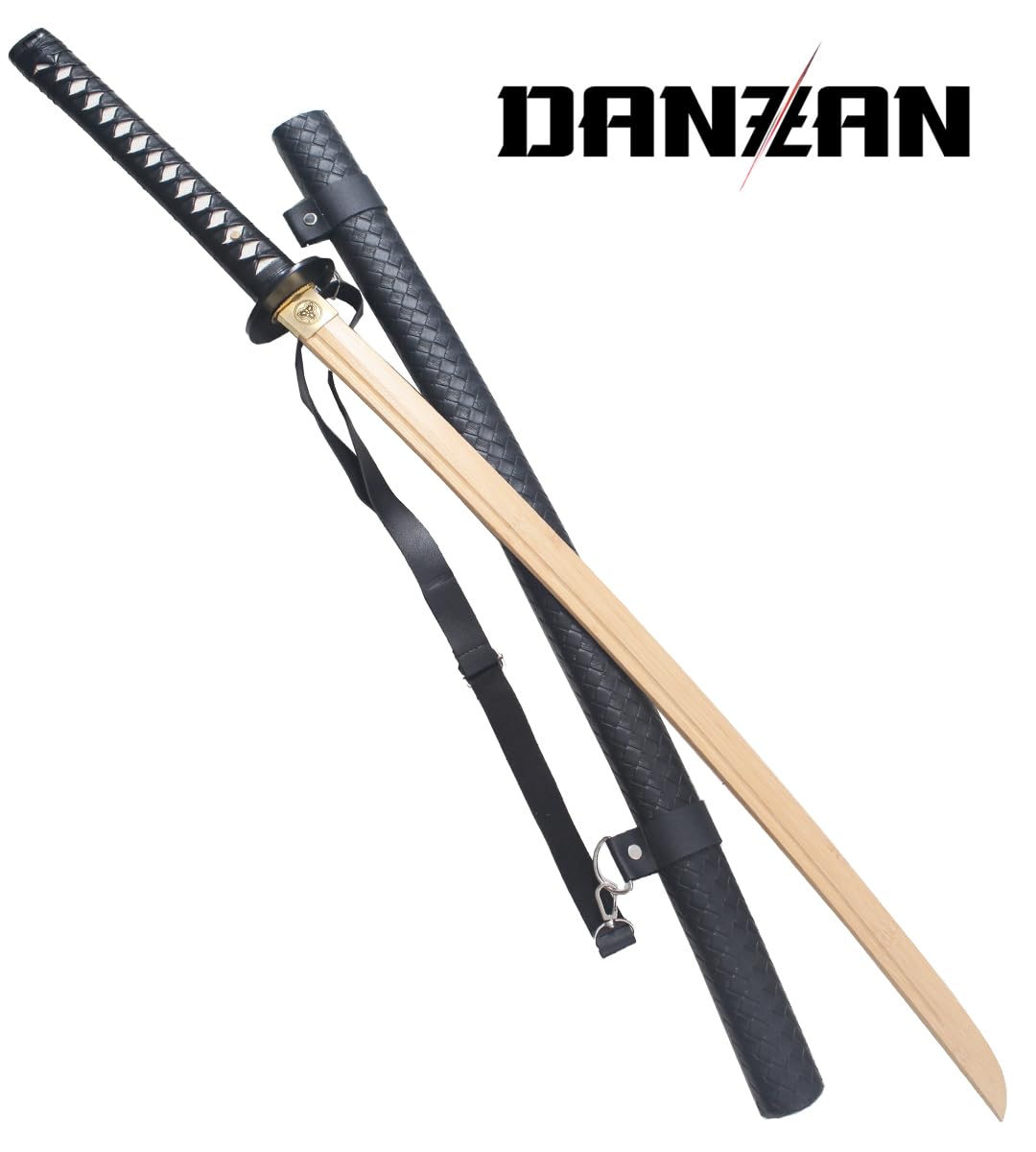 Danzan Katana en Bois Ronin - Sabre Japonais d'Entraînement Ninja Epée Shinobi - Lame en Bois