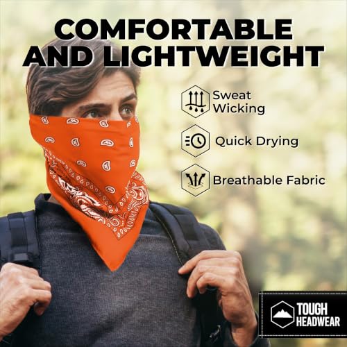 Image of Bandanas for Men & Women - Paisley Bandana - Head Wrap, Scarf - Large 21x21