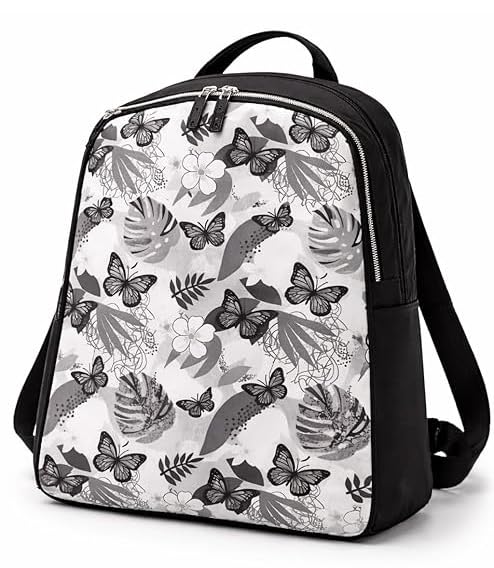 Image of Ethnic Style Waterproof Oxford Backpack for Women & Girls | Fashion Travel Canvas Look Nylon Bag | Large Capacity Printed Laptop Backpack for College