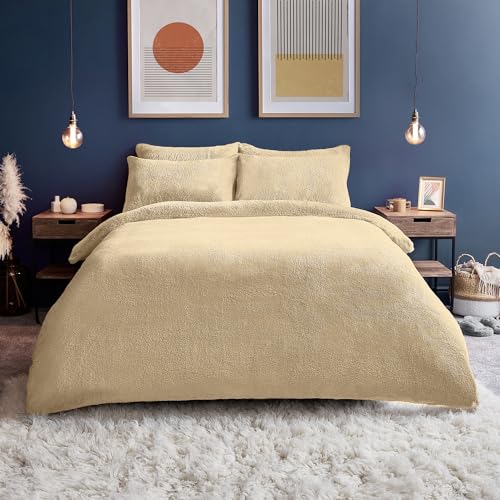 Silentnight Parure de lit en Polaire avec Housse de Couette et taie d'oreiller en Polaire Moelleuse - Chaude et Confortable et Super Douce - Lit Double - 200 x...