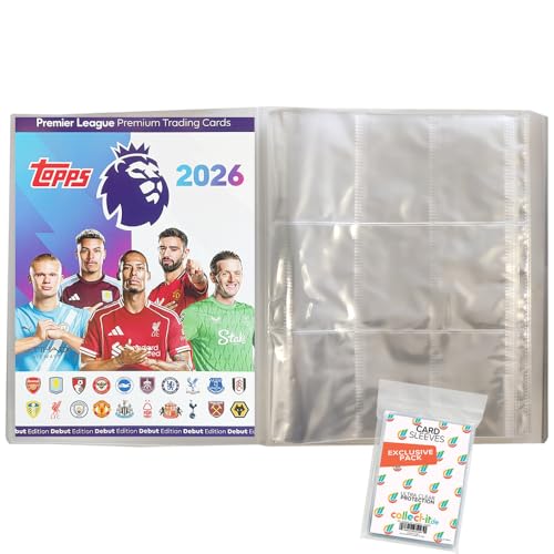 Paquete con topps – Premier League 2025/26 Trading Cards + fundas exclusivas Collect-it (1 carpeta vacía)