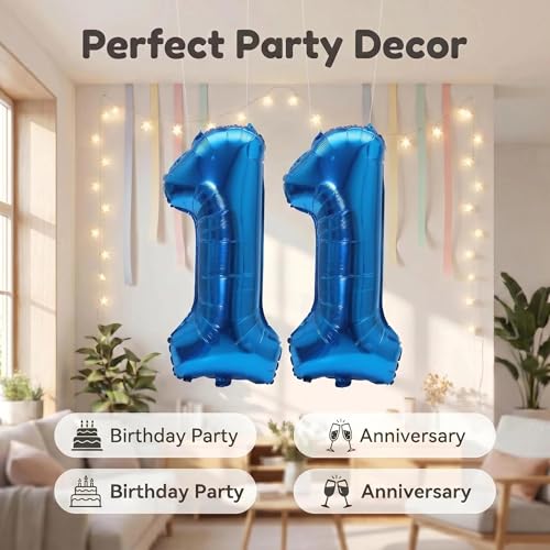 Image of YPSelected 32 Inch Large Foil Helium Number Balloon Birthday Wedding Party 0-9 (Blue, 1)