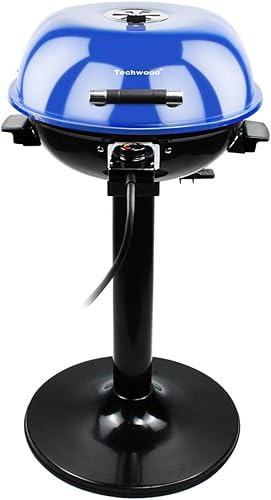 Techwood Parrilla eléctrica para interiores y exteriores de 1600 W, parrilla eléctrica de barbacoa, parrilla de soporte extraíble portátil, azul disponible en Yaxa Guatemala